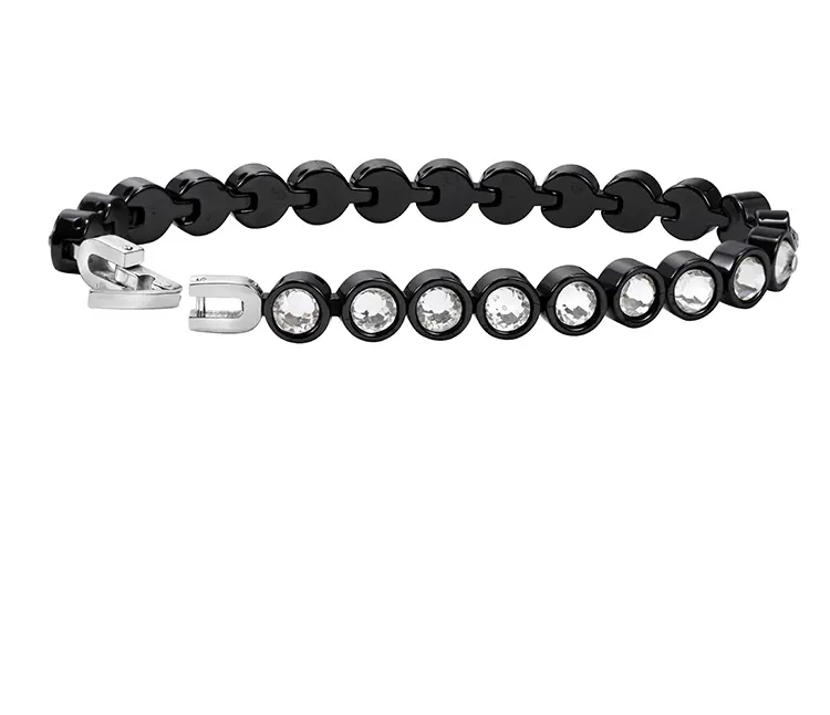 Hip-hop Trend Diamond Studded Black Ceramic Bracelet