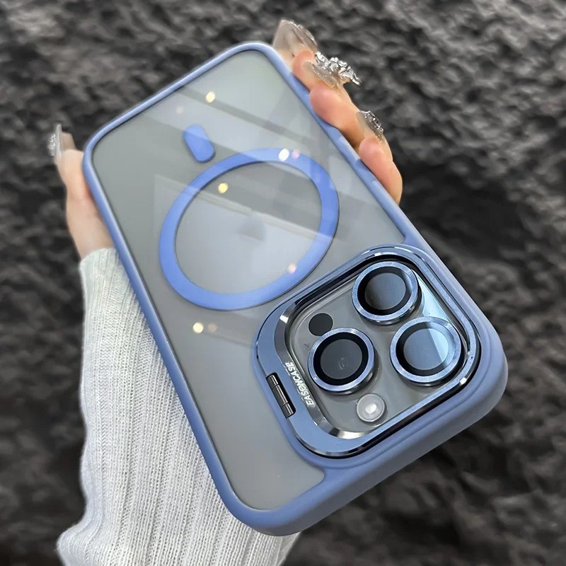 Magnetic Lens Bracket Acrylic Transparent Phone Case