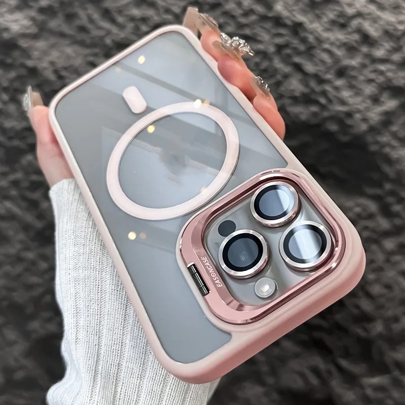Magnetic Lens Bracket Acrylic Transparent Phone Case - Image 9
