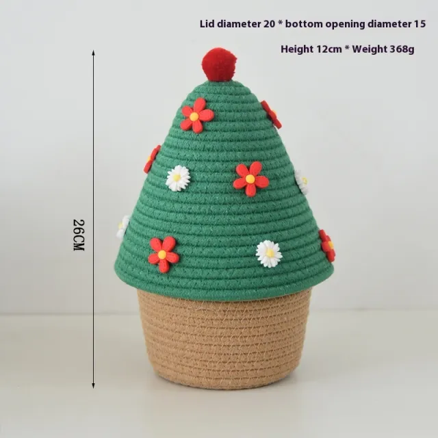 Hallway Decorations Christmas Decoration Storage Basket Green Small Flower - Shop at LoveMi