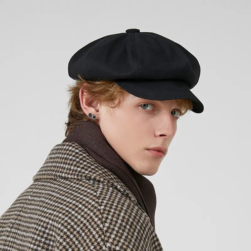 All-matching Newsboy Cap Painter Cap British Retro Hat Octagonal
