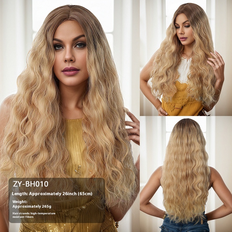 Wig Simulation Hairline Women's Team Anchor 60cm Micro-volume Long Headgear 15