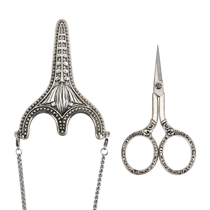 Oriental Pearl Vintage Domestic Handmade Small Scissors Pendant Necklace