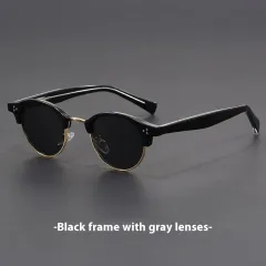 Korean Style Trendy Small Face Myopic Sunglasses Women - Black Gold Frame Grey Piece - View 1