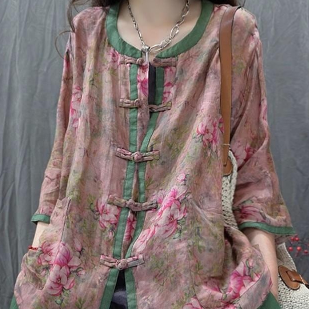 Cardigan Artistic Casual Loose Large Size Cropped Sleeve Top