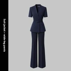 Short Sleeve Suit Women's Summer Thin Business Wear - Suit Wideleg Pants - View 1