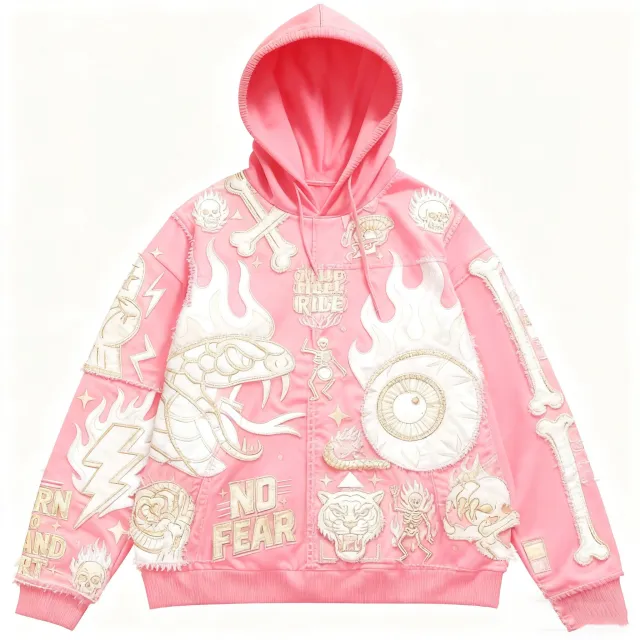 Fashion Casual Printed Polyester Sweater Pink - Shop at LoveMi