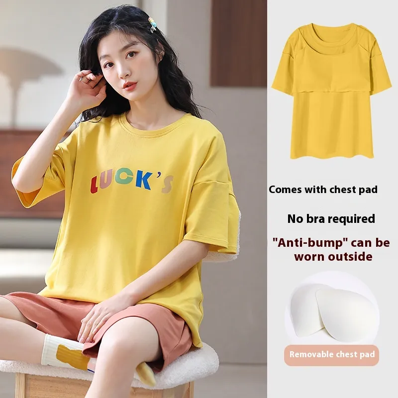 Casual Loose Home Wear Korean Style Sweet Two-piece Suit - Ysh29004-M