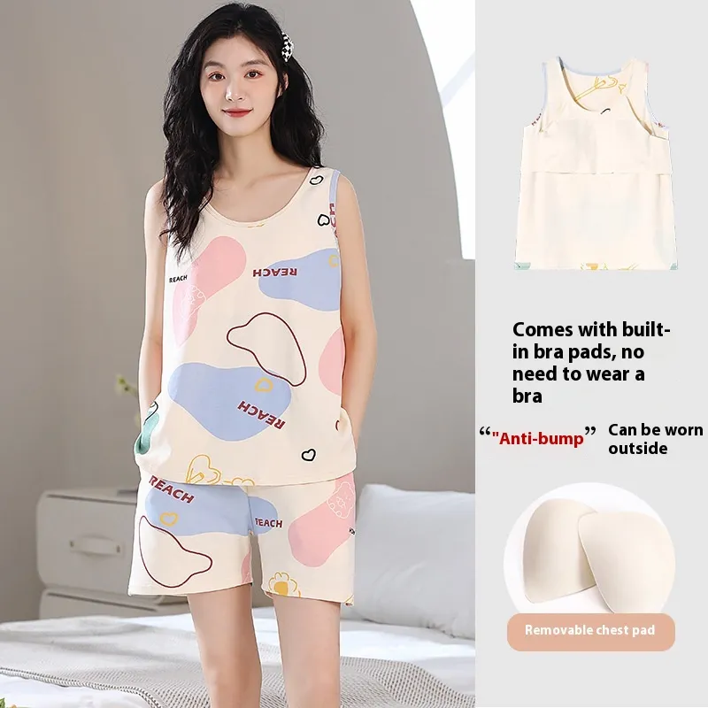 Casual Loose Home Wear Korean Style Sweet Two-piece Suit - Ysh2319-Xl