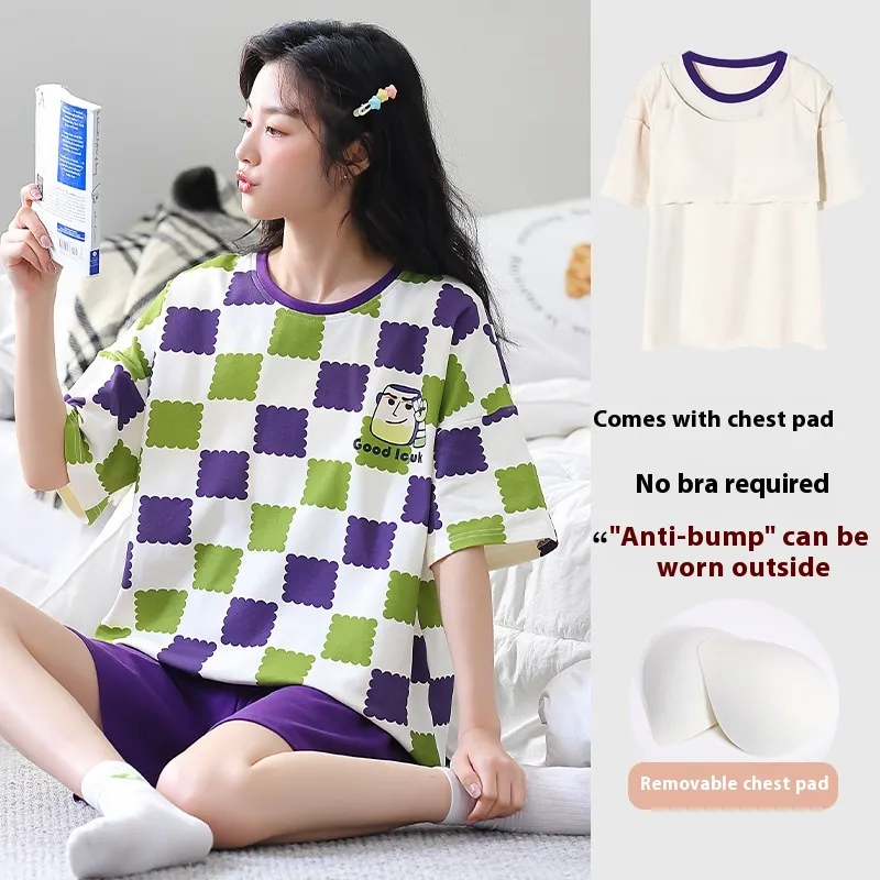 Casual Loose Home Wear Korean Style Sweet Two-piece Suit - Ysh29003-Xl