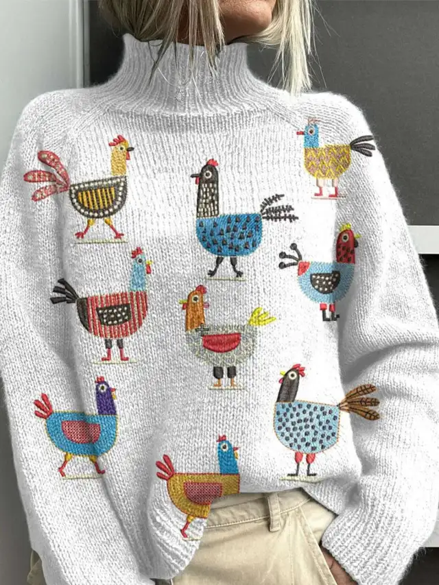 Women's Woolen Sweater Fashion High Collar Sweater Style 21 2Xl - Shop at LoveMi