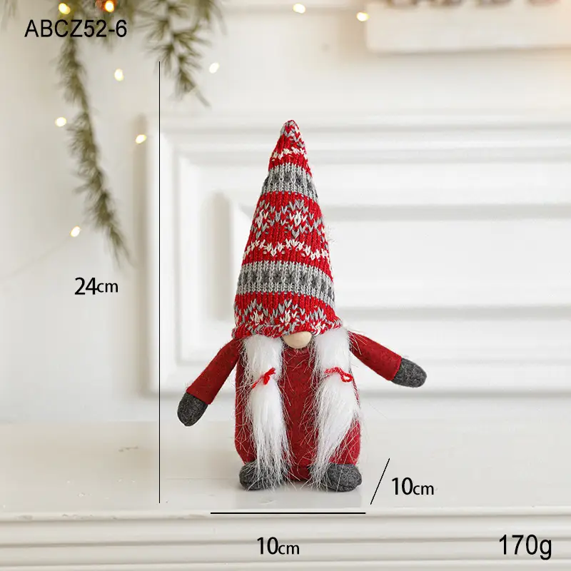 Christmas Ornament Faceless Doll Santa Claus Doll