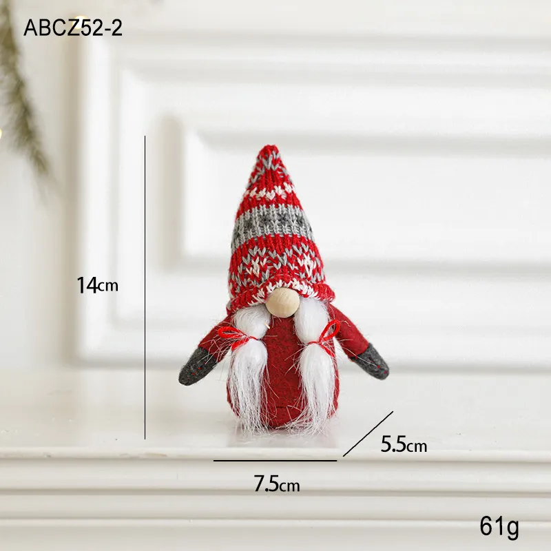 Christmas Ornament Faceless Doll Santa Claus Doll - Red