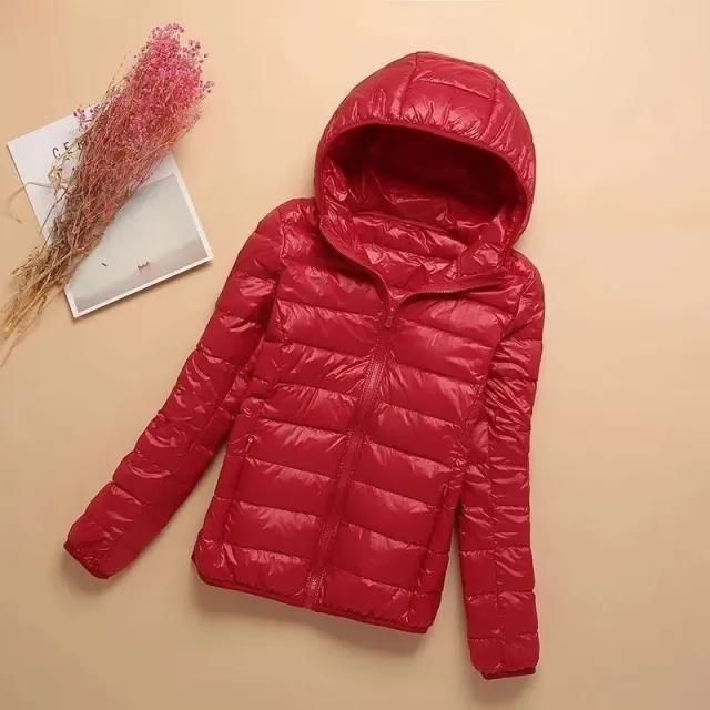 New Large Size Hooded Cotton Jacket Women Wine - Shop at LoveMi
