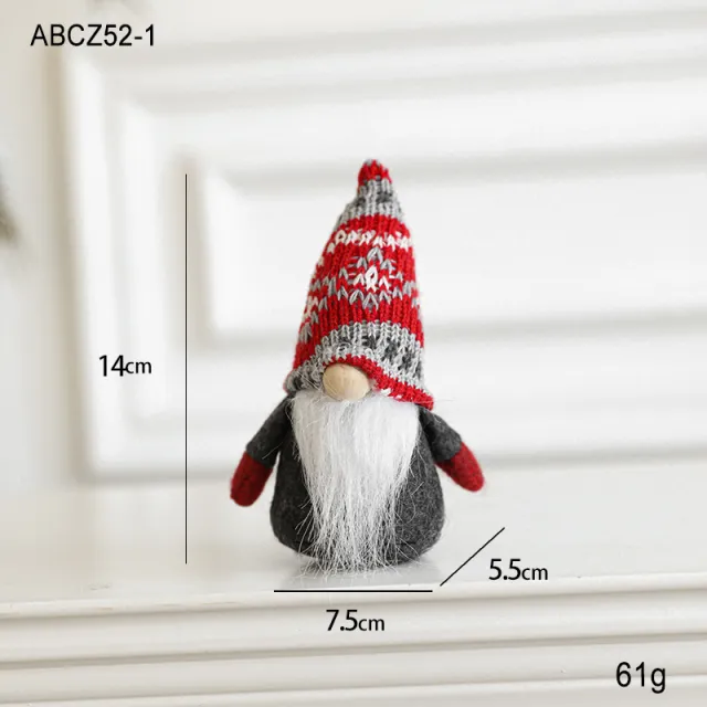 Christmas Ornament Faceless Doll Santa Claus Doll Gray - Shop at LoveMi