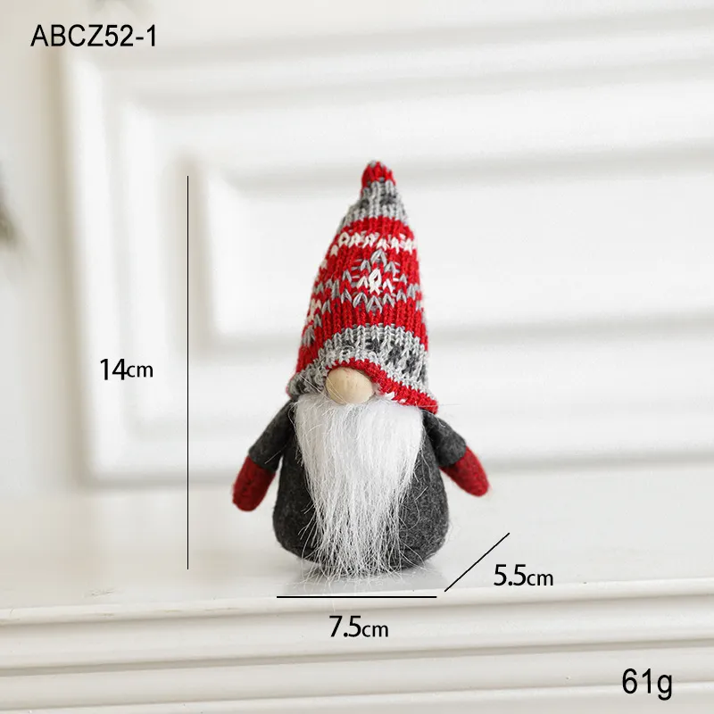 Christmas Ornament Faceless Doll Santa Claus Doll - Gray