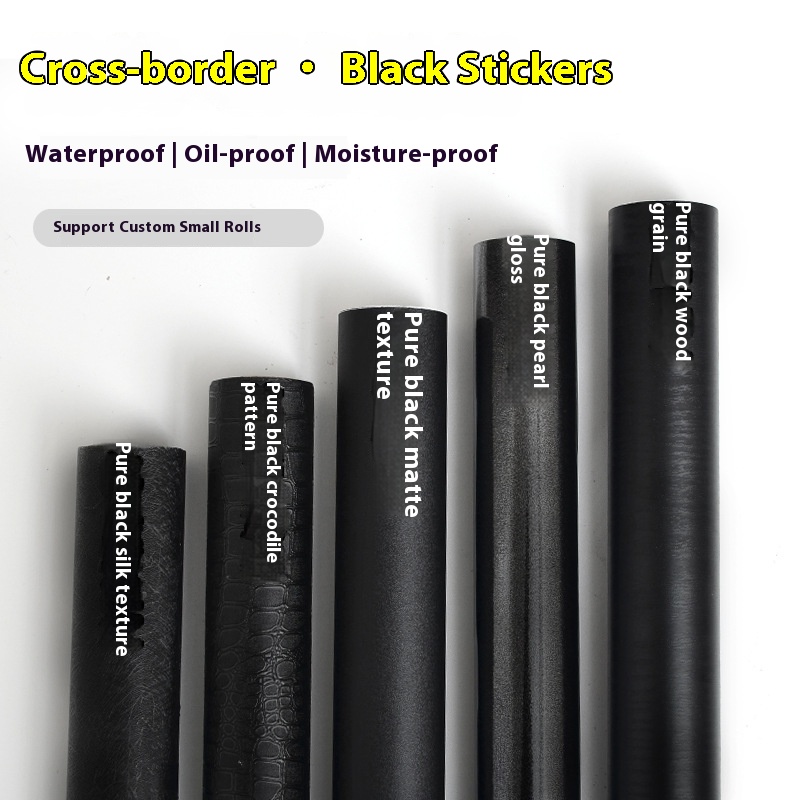 Self-adhesive Black Wallpaper Waterproof Furniture Renovation Sticky
