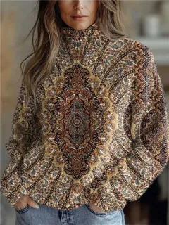 New Christmas Abstract Printing Casual Cloak Coat Cardigan - Colour 29-M - View 1