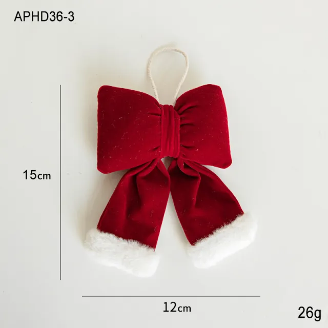 Bow Red Christmas Decoration Flannel Ornaments Red - Shop at LoveMi