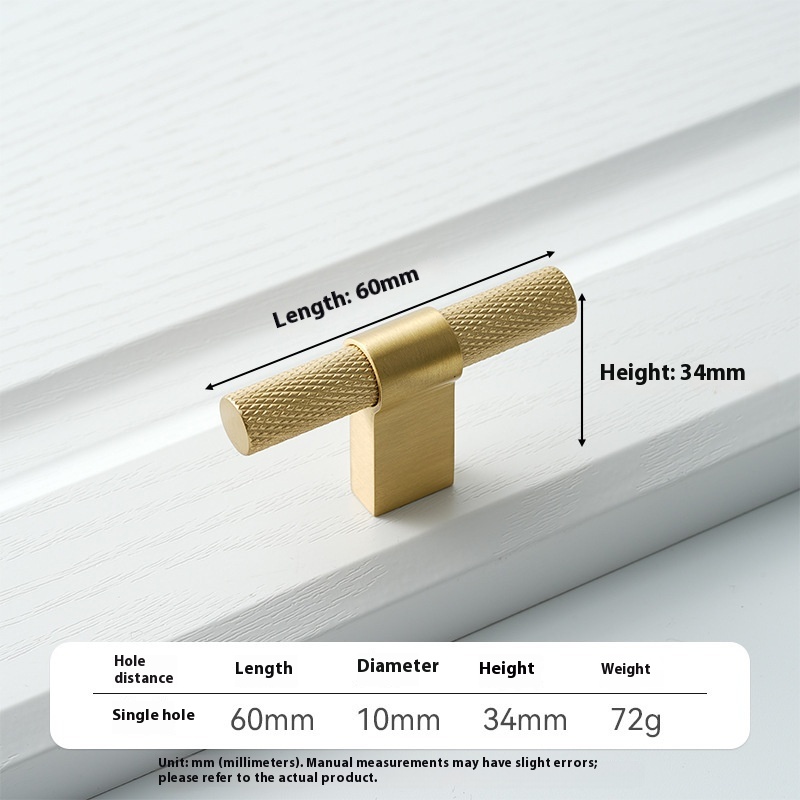 Brass Knurled Handle Cabinet Cabinet Wardrobe Drawer Cabinet Handle 8834T60 - Shop at LoveMi