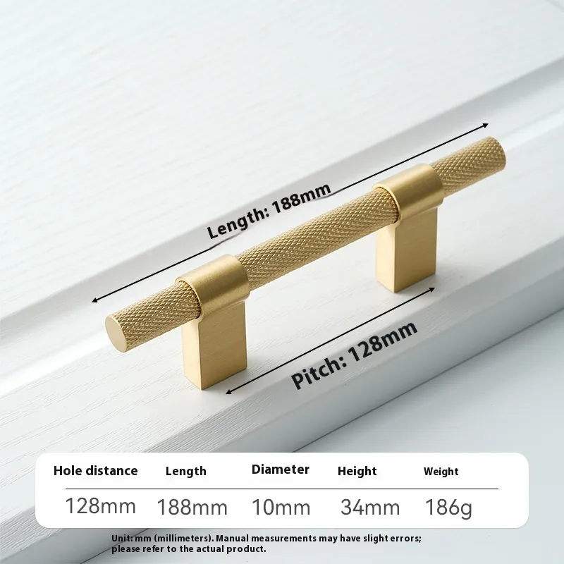 Brass Knurled Handle Cabinet Cabinet Wardrobe Drawer Cabinet Handle - 8834 128X188