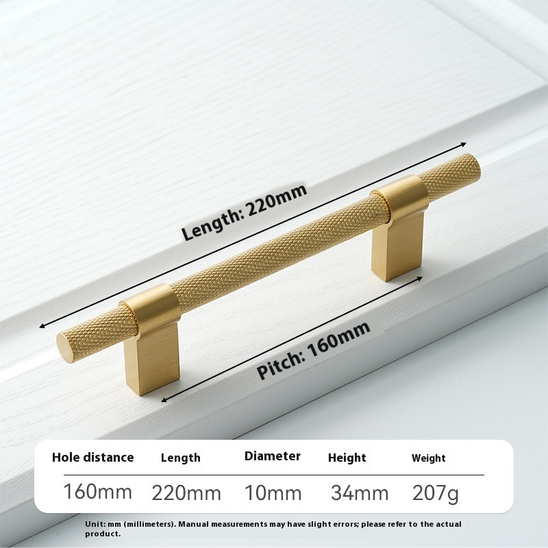 Brass Knurled Handle Cabinet Cabinet Wardrobe Drawer Cabinet Handle 8834 160X220 - Shop at LoveMi
