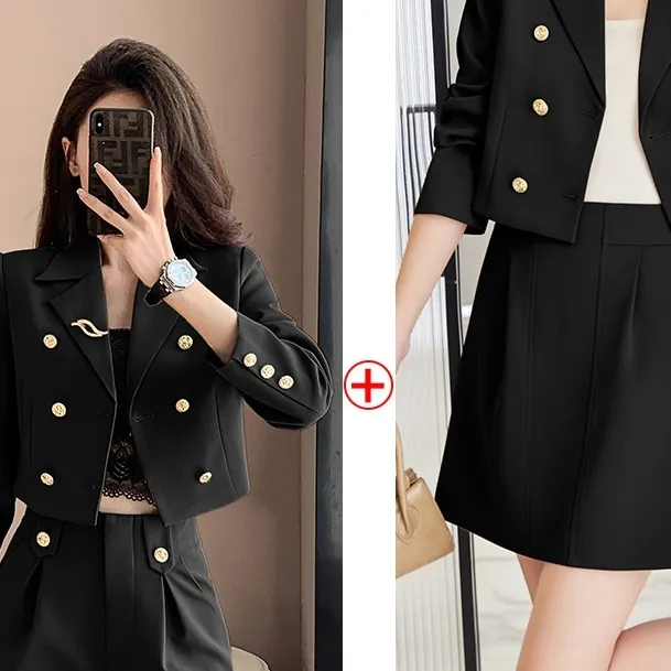 Short Suit Suit Women's Small Spring And Autumn New Black Suit Skirt - Shop at LoveMi