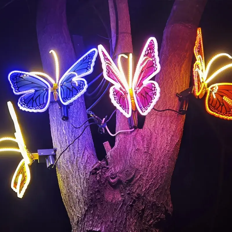 Butterfly Simulation Insect Decorative Lights Park Square Scenic Spot Brightening Light-emitting Butterfly Landscape Lawn Lamp