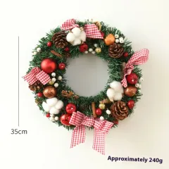 Christmas Garland Bow Christmas Door Hanging Window Decoration Christmas Decorations - 35Cm 360G A - View 1