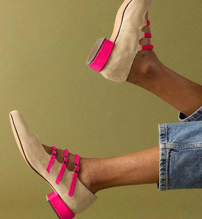 Leisure Low Heel Three-Breasted Women’s Shoes — Triple Button Casual Shoes