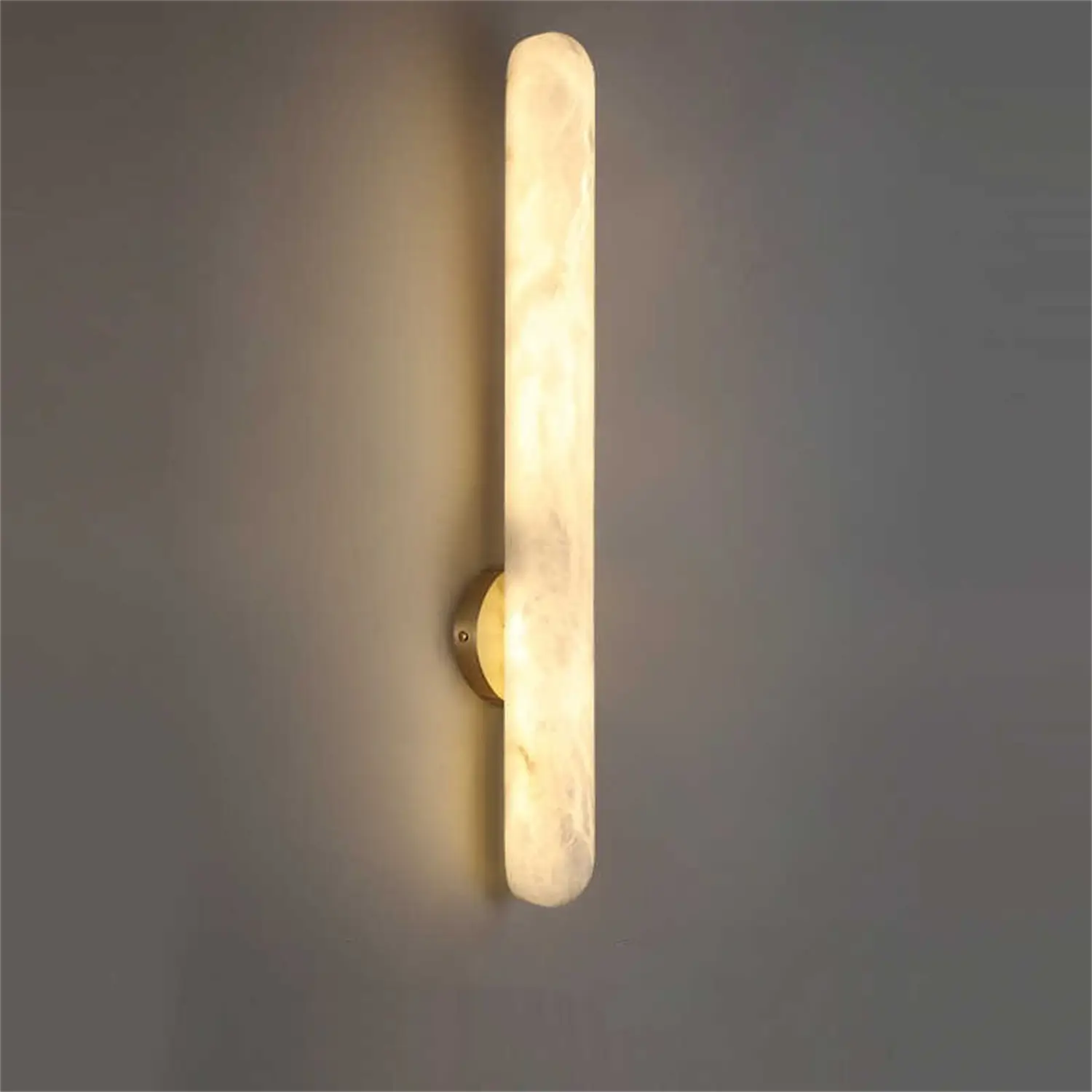 Modern Minimalist Bedroom Bedside Copper Marble Wall Lamp