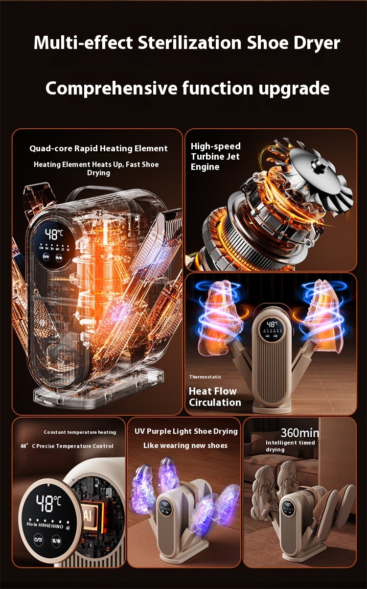 Portable Foldable Timing Quick-drying Shoes Dryer