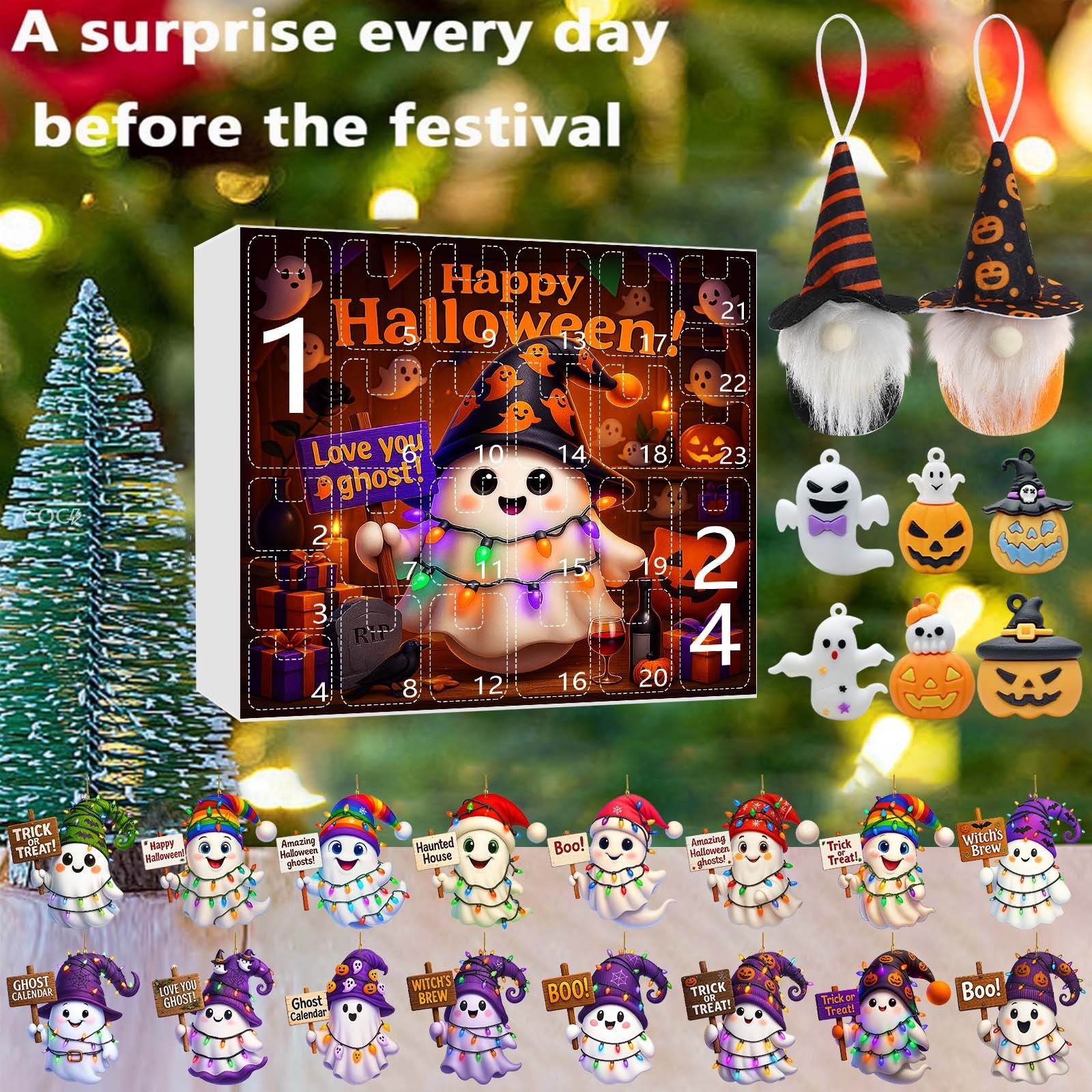 Ghost Pumpkin Doll Blind Box Christmas Tree Dress Up Holiday Ornaments