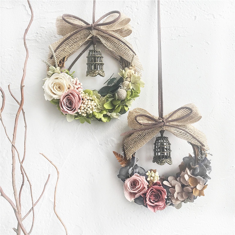 Preserved Flower Vine Ring Diy Material Package Salon Car Hanging Decorations