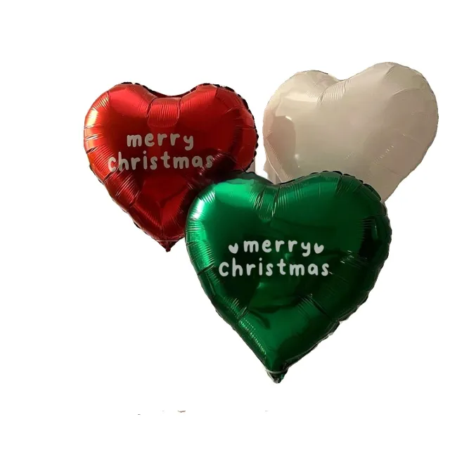 Merry Christmas Balloon Letter Sticker Holiday Photo Atmosphere Decoration White And Green And Red - Shop at LoveMi