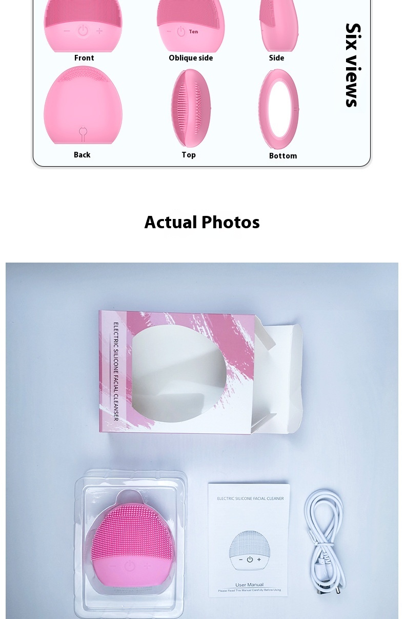 Electric Silicone Cleansing Instrument Wash Face And Shrink Pores Cleaner