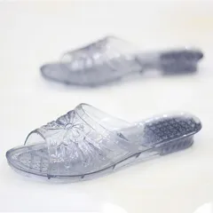 Glitter Crystal Slippers Transparent Non-slip Surprise Birthday Gift - Grey - View 1