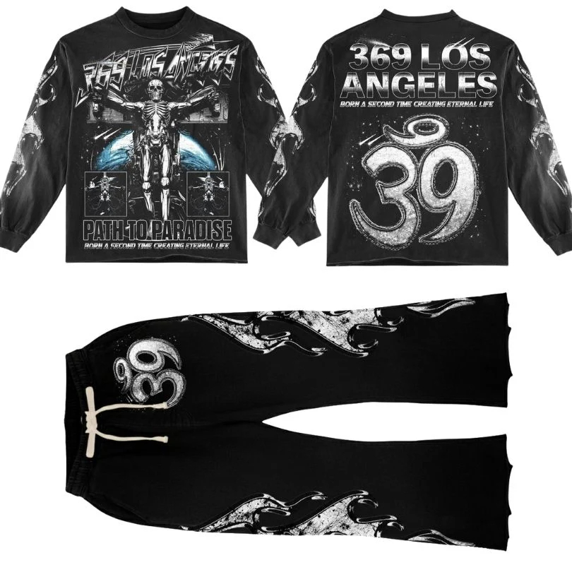 $19.05 Path To Paradise Long-Sleeve T-Shirt & Flare Sweatpants Full Set