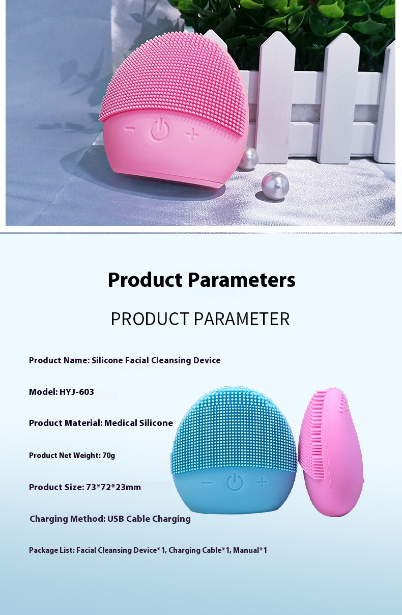 Electric Silicone Cleansing Instrument Wash Face And Shrink Pores Cleaner