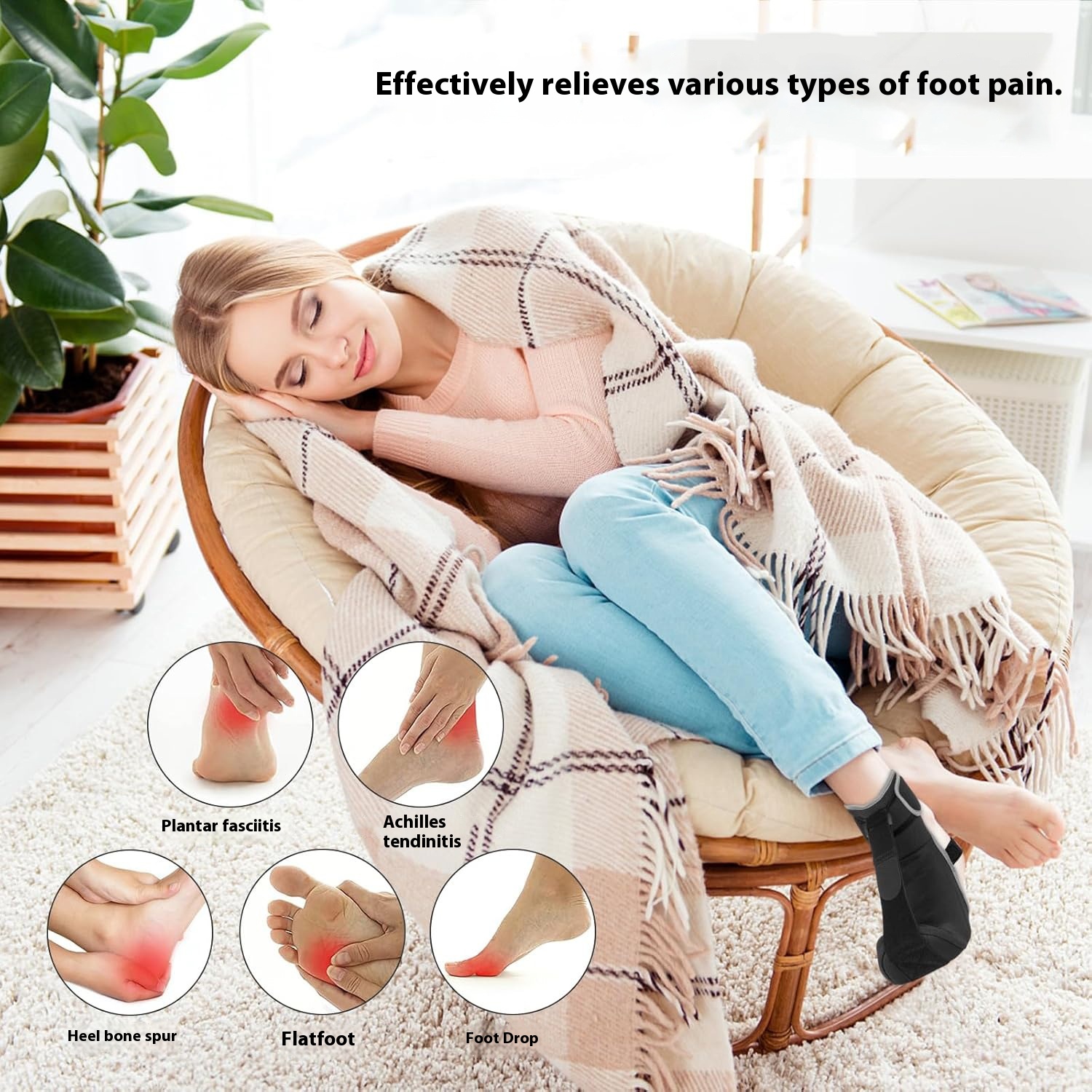 Foot Drooping Stretch Strap Night Splint Adjustable Unisex