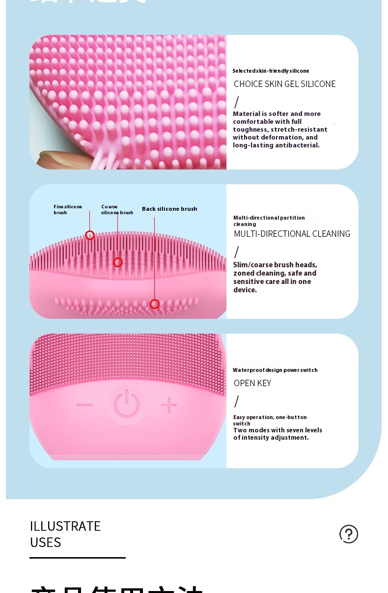 Electric Silicone Cleansing Instrument Wash Face And Shrink Pores Cleaner