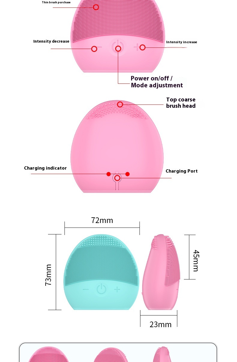 Electric Silicone Cleansing Instrument Wash Face And Shrink Pores Cleaner