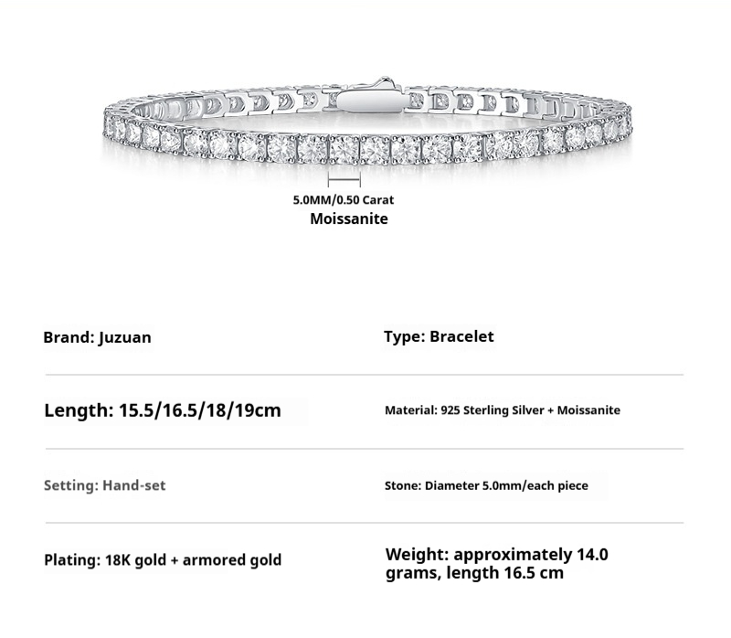 Bracelet en argent S925 et moissanite — Élégance et brillance - image 6