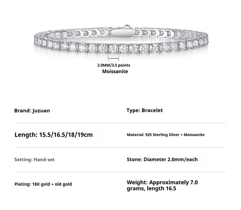 Bracelet en argent S925 et moissanite — Élégance et brillance - image 7