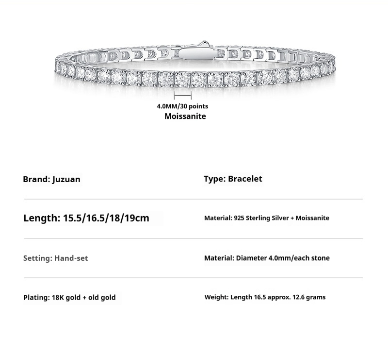 Bracelet en argent S925 et moissanite — Élégance et brillance - image 5