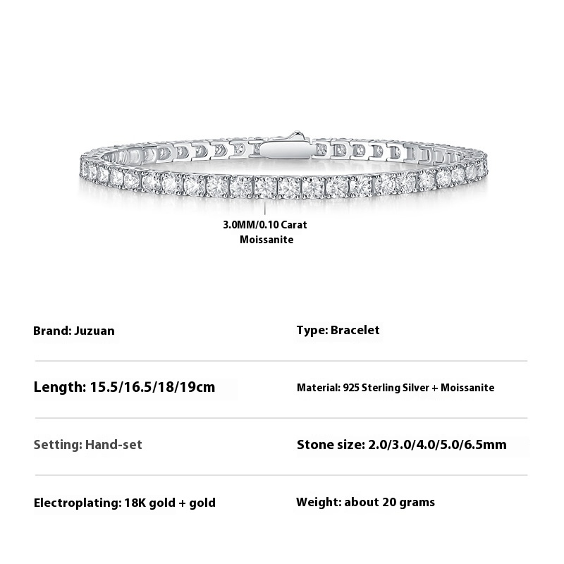Bracelet en argent S925 et moissanite — Élégance et brillance - image 2