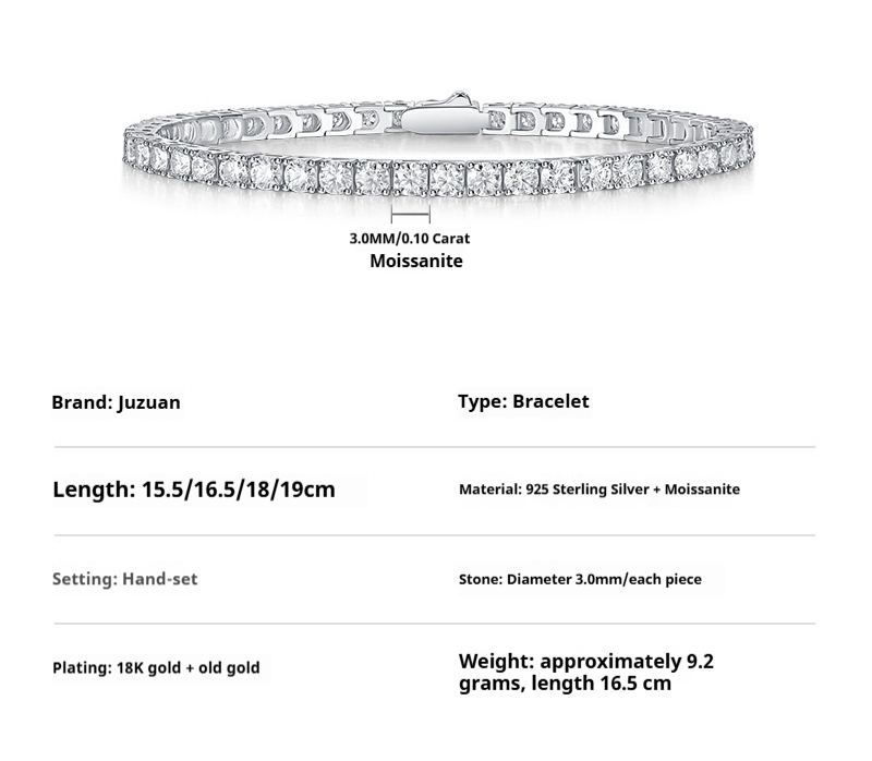 Bracelet en argent S925 et moissanite — Élégance et brillance - image 4