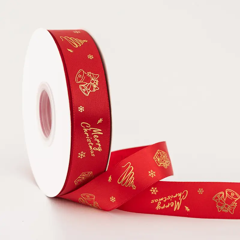 2.5cm Christmas Silk Gift Box Packaging Ribbon