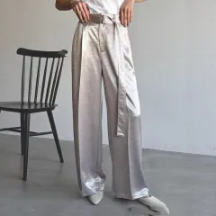 Fashionable Temperament Elegant Loose Slimming Drooping Wide-leg Pants High-grade Women's Pants - Silver - View 1