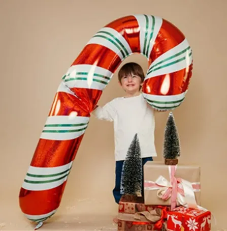 Aluminum Balloon Christmas Gift Decorations Arrangement Extra Large Sugar Cane - Shop at LoveMi
